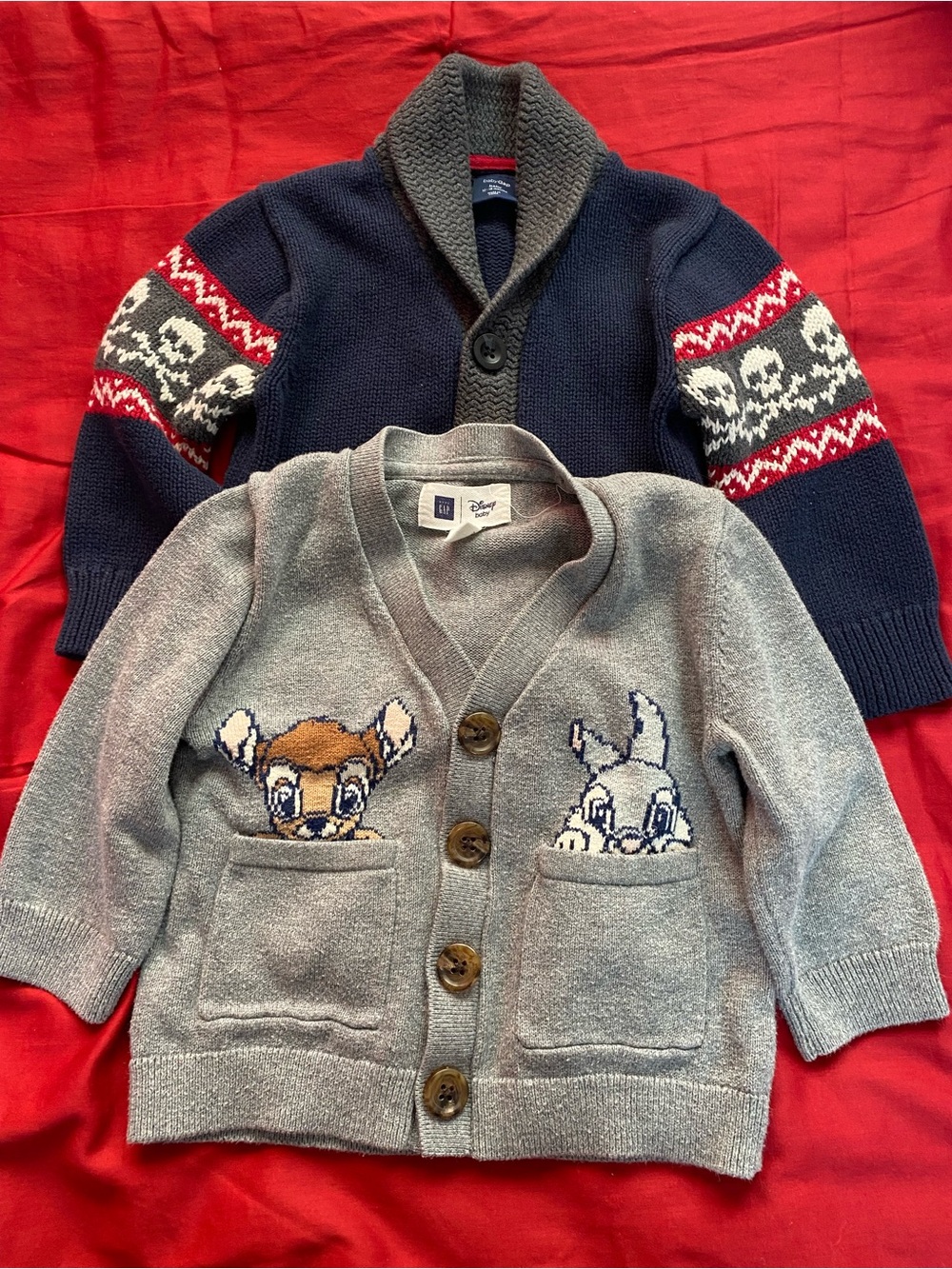 Disney Gray Bambi & Thumper Pocket Cardigan